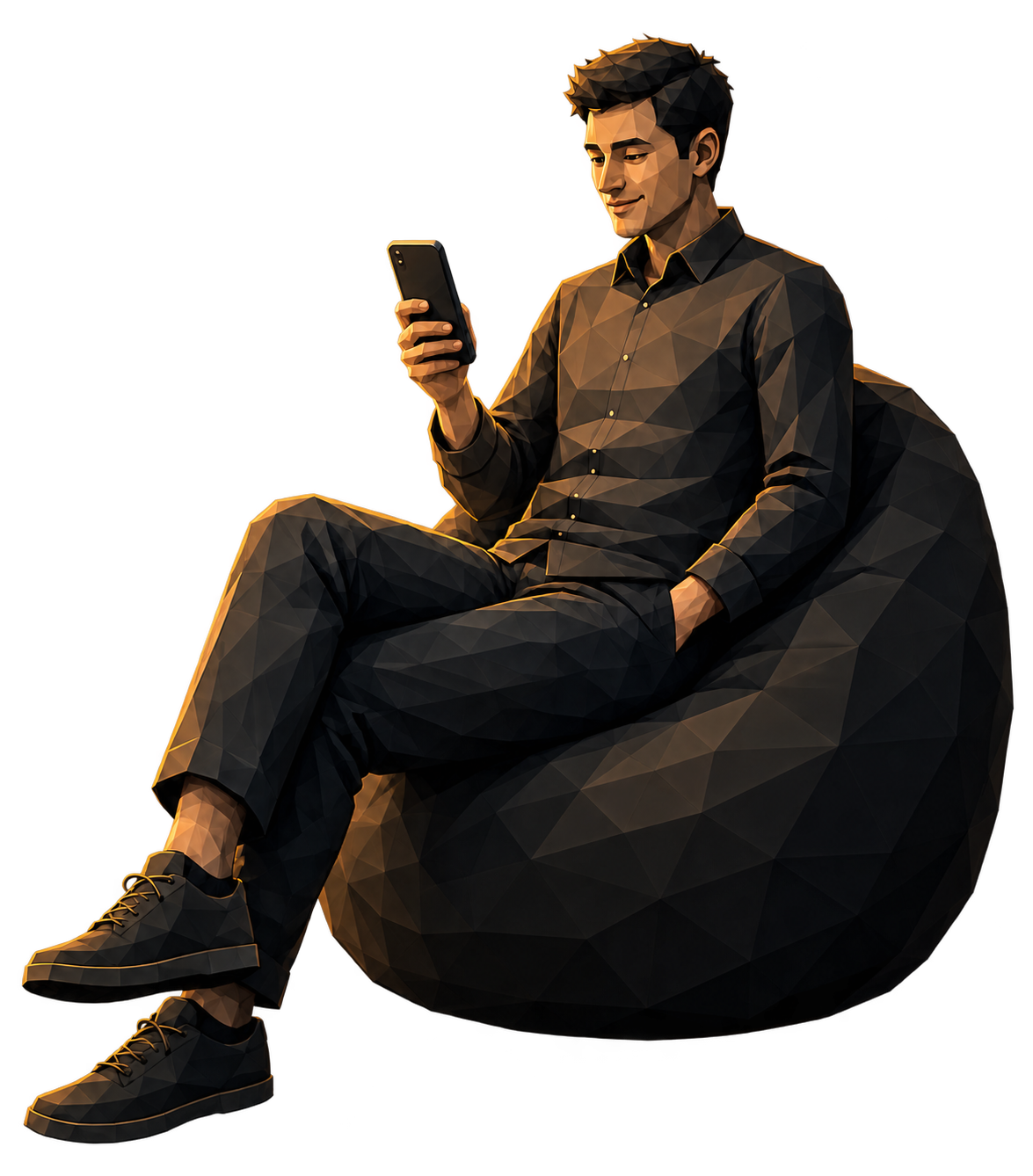 A person completing an application from their phone